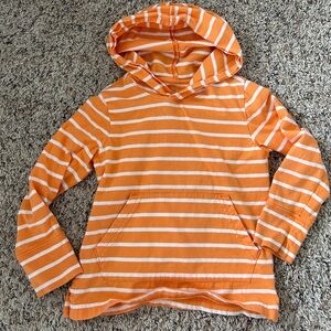 Primary Orange and White Striped Hoodie Sweatshirt